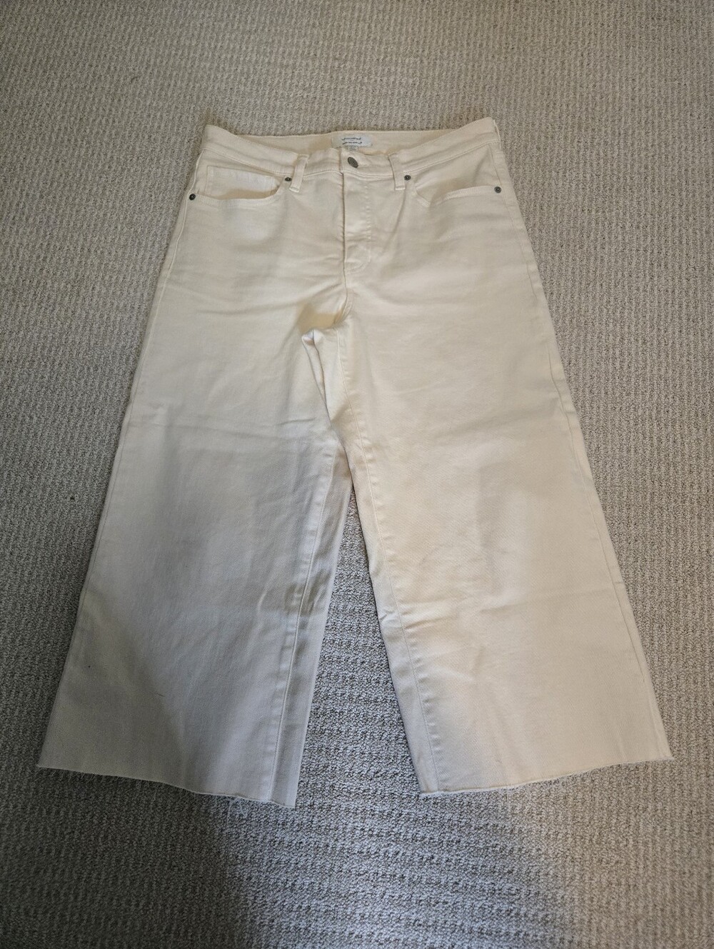 Banana Republic Cream Wide-Leg Jeans